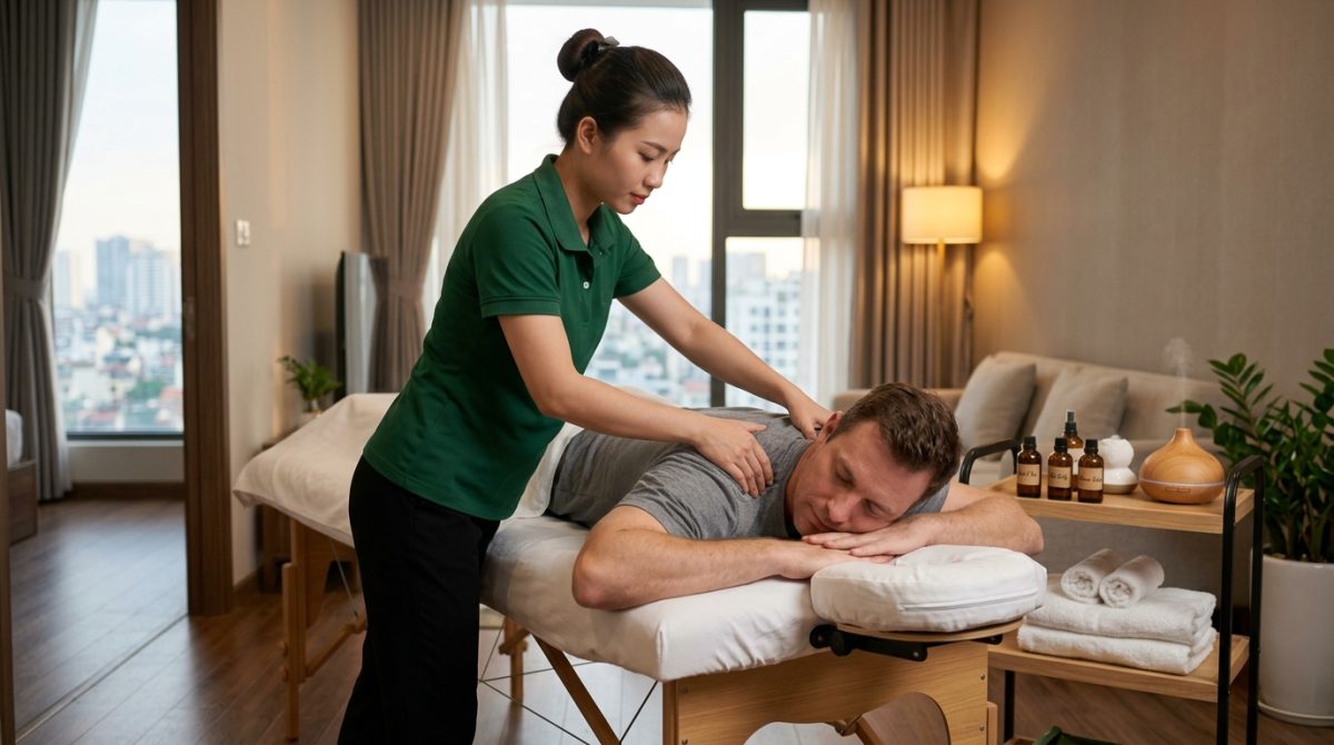 Best hotel room mobile spa service Hanoi Old